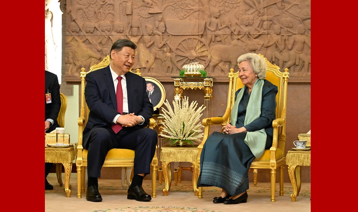 习近平会见柬埔寨太后莫尼列