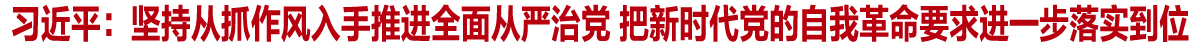 习近平：坚持从抓作风入手推进全面从严治党 把新时代党的自我革命要求进一步落实到位