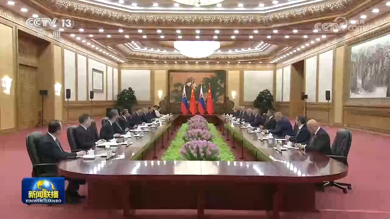 习近平同斯洛伐克总统会谈